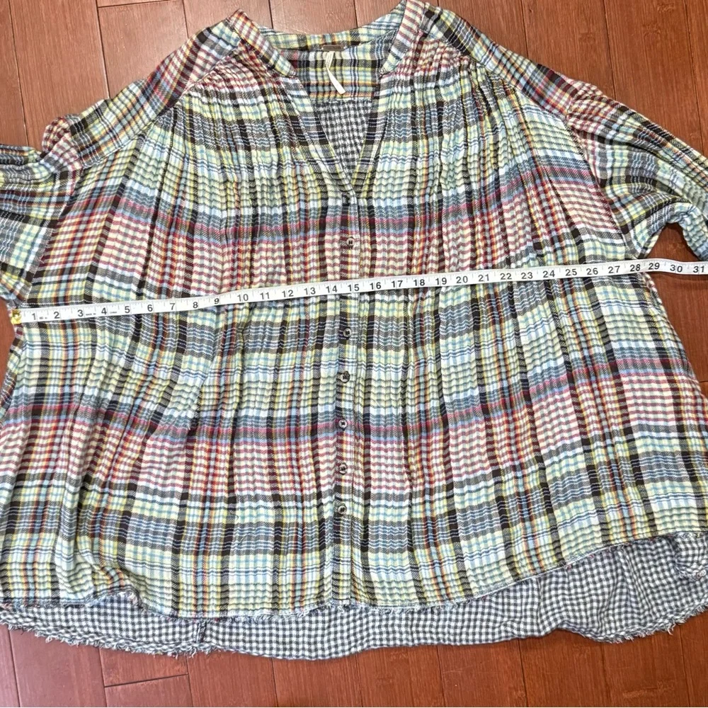 Free‎ People Come on Over Multicolor Plaid Women's Top